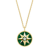 Dior Rose des Vents Malachite Diamond 18 Carat Yellow Gold Necklace